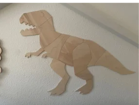 Hölzerne Tyrannosaurus Rex Wanddekoration