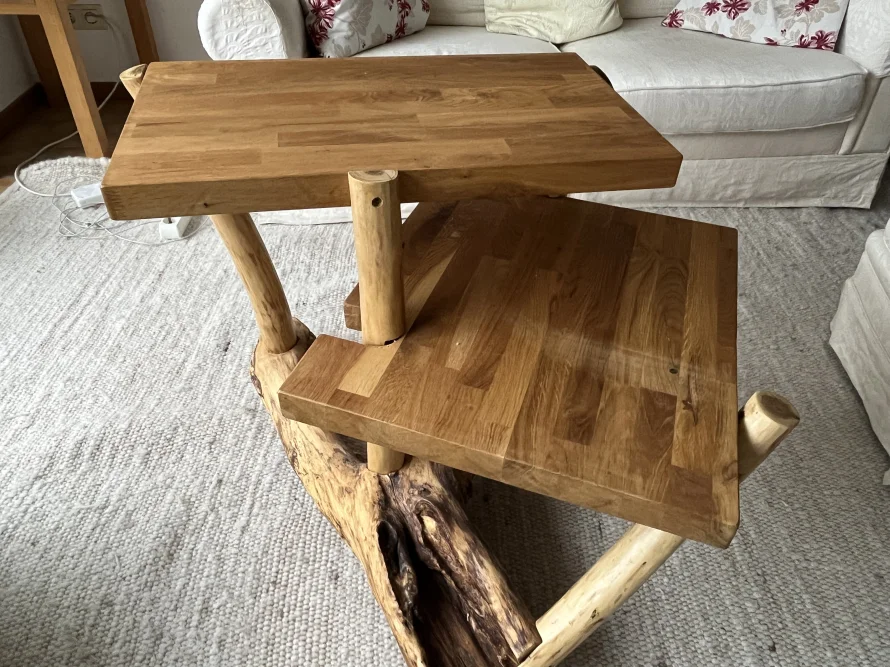 Rustikaler Beistelltisch aus Holz