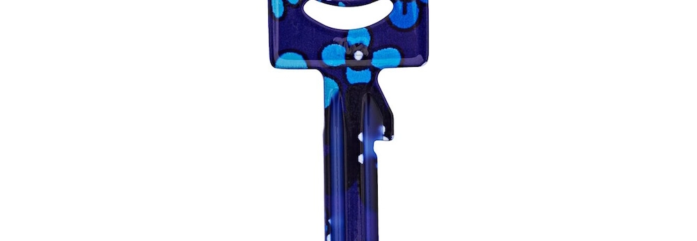 Blauer Smiley Schlüssel