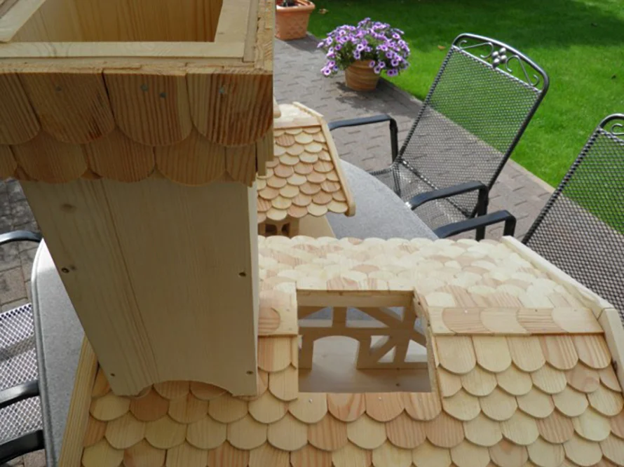 Dachstuhl eines Holzhauses