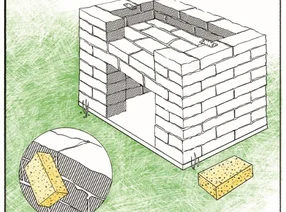 Zeichnung eines Steingrills im Garten