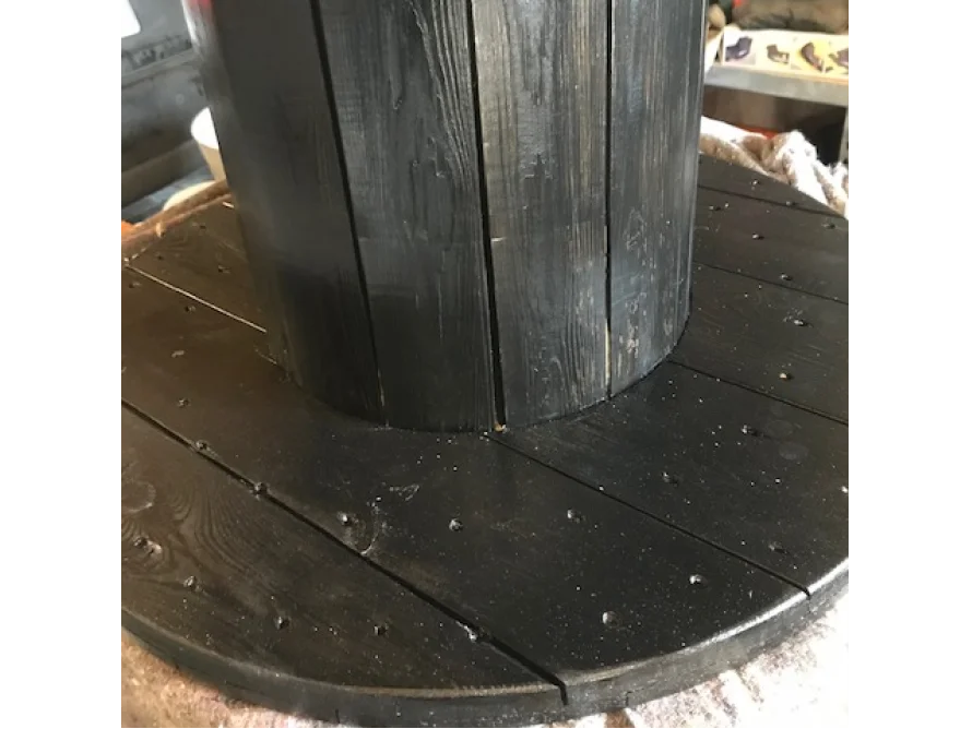 Runder Holztisch Schwarz lackiert