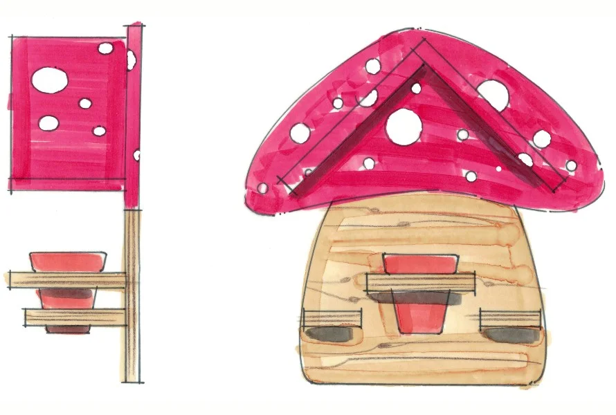 Eichhörnchen-Futterhaus aus Holz