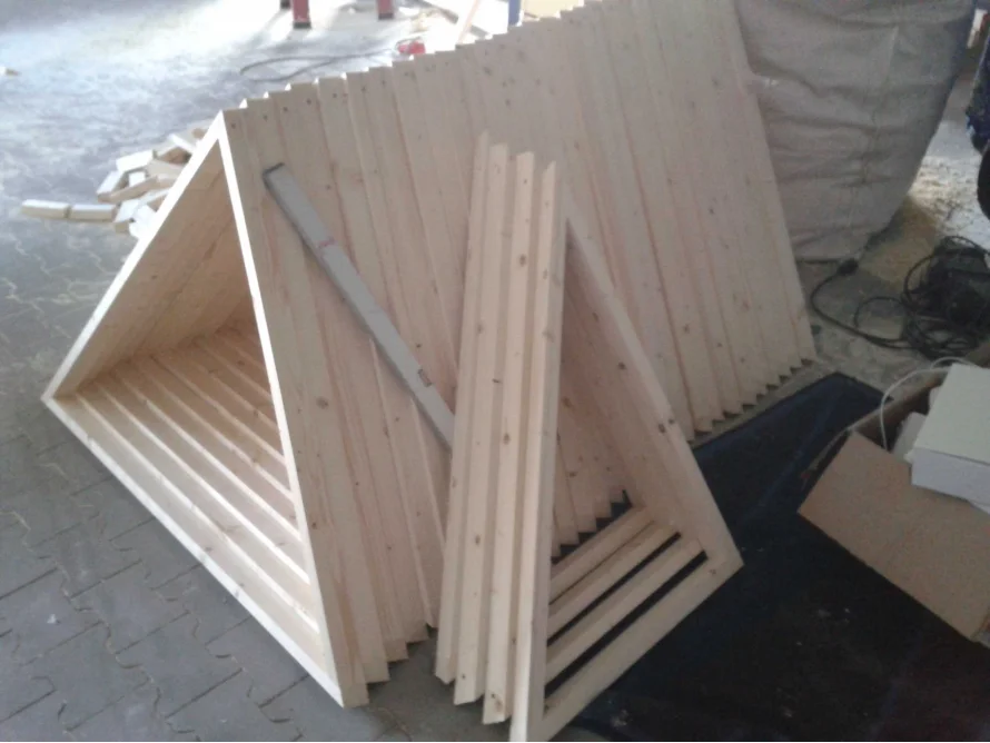 Holzrahmen für ein Gartenhaus