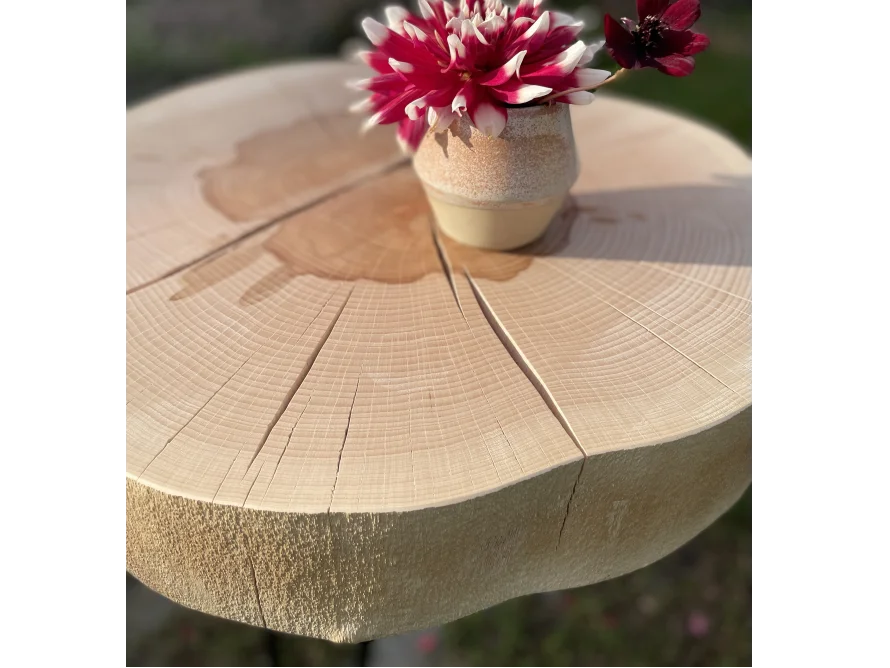 Runde Holzplatte mit Maserung