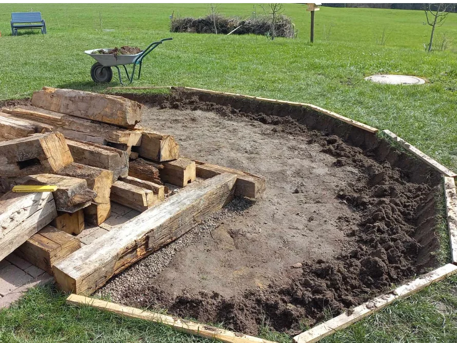 Holzbalken für Gartenhaus-Fundament