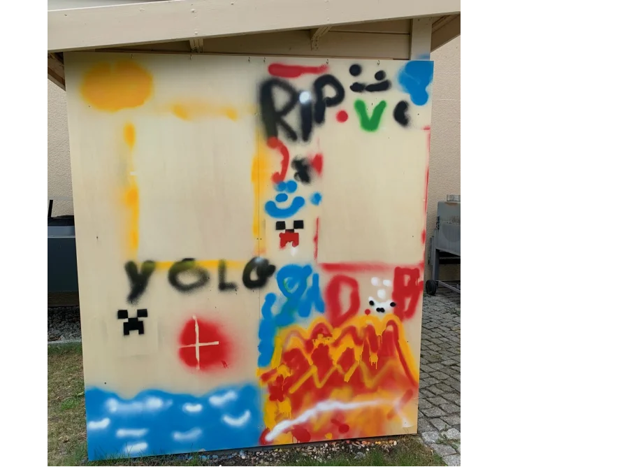 Bunte Graffiti-Wand