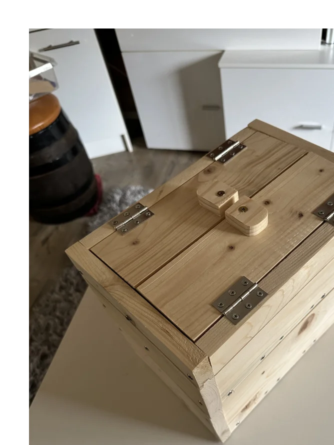 Holzkiste mit zwei Türen
